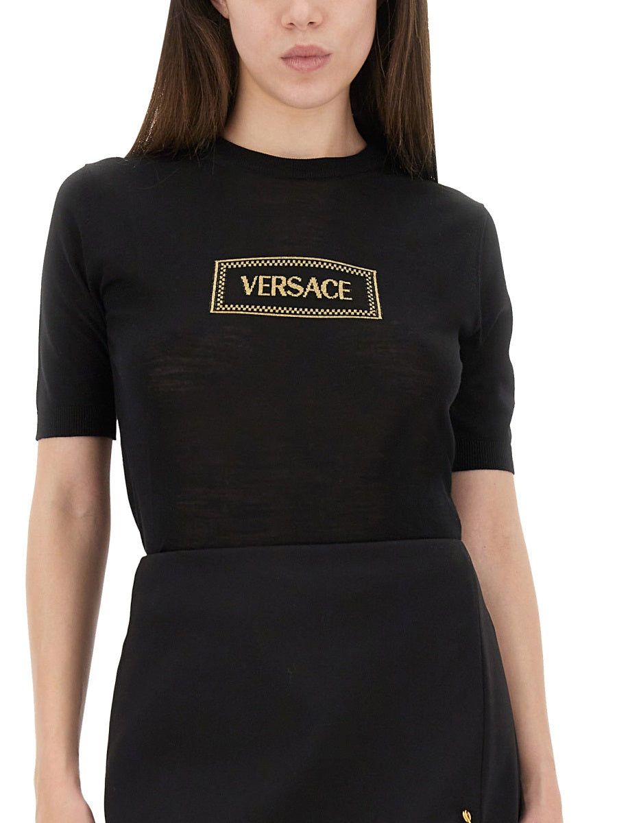 Versace Women's Logo Knit T-Shirt