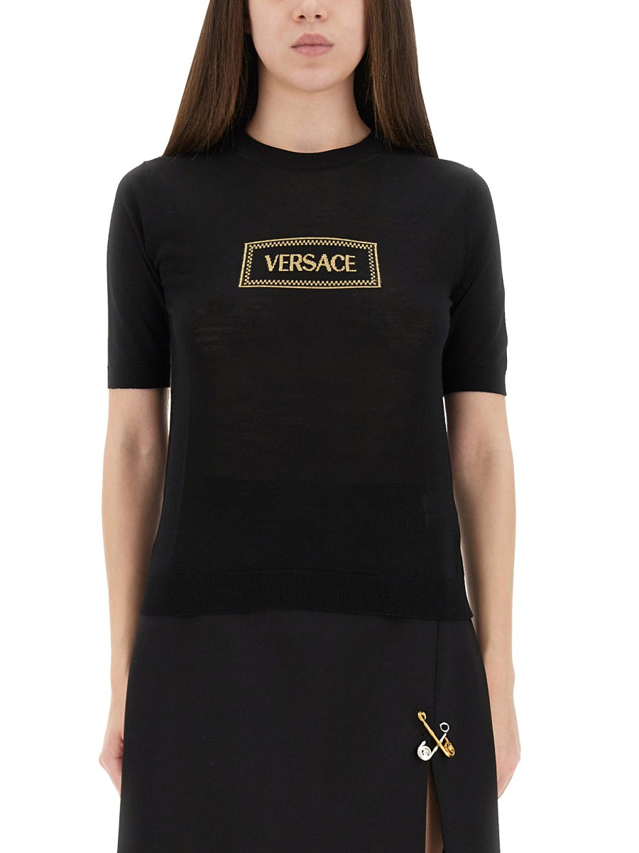 Versace Women's Logo Knit T-Shirt