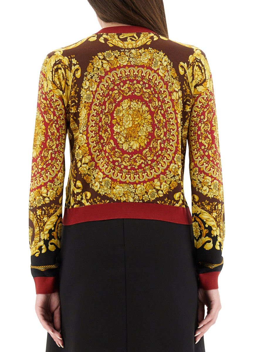 Versace Women's Baroque Silk Knit Cardigan