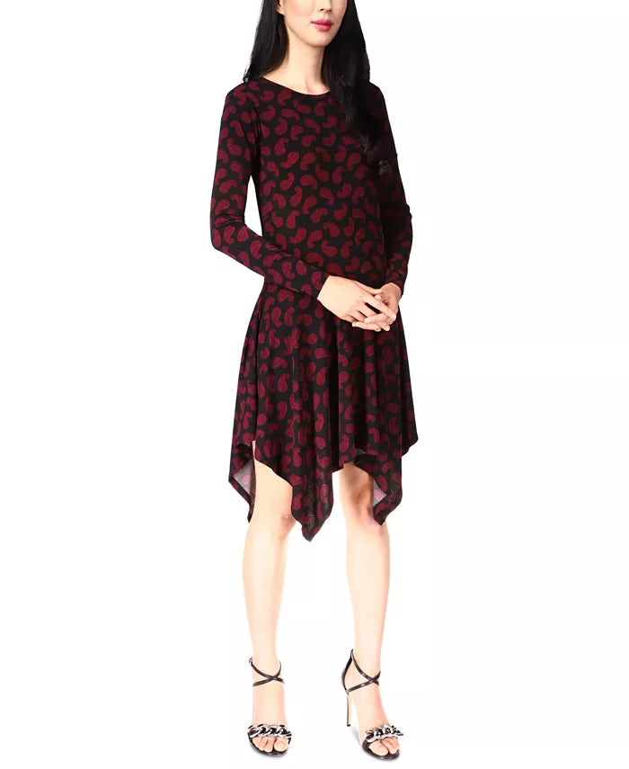 Michael Kors Printed Handkerchief-Hem Dress