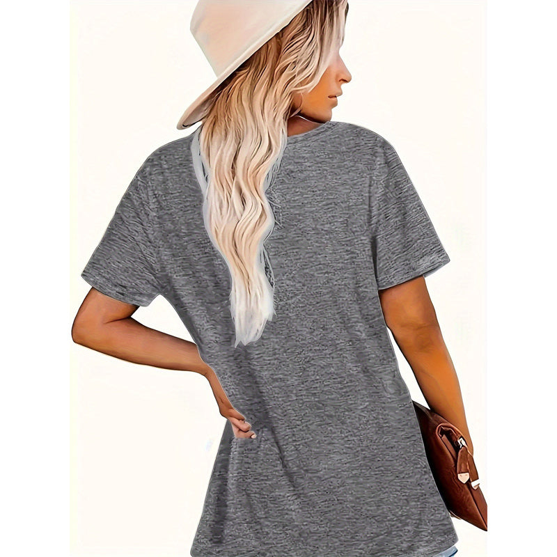 Women's Animal Letter Print Casual Short Sleeve T-Shirt