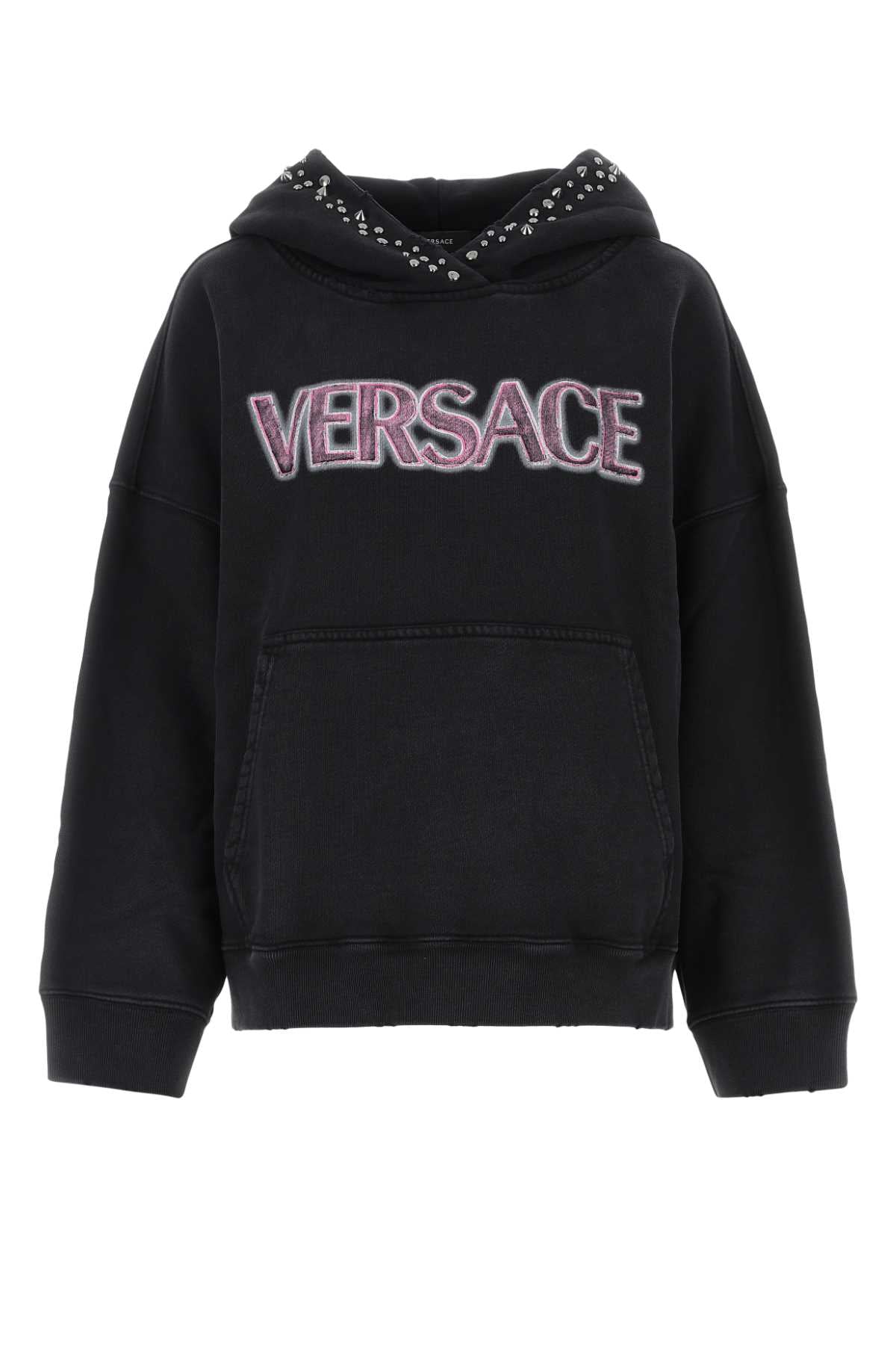 Versace Women's Black Cotton Oversize Sweatshirt