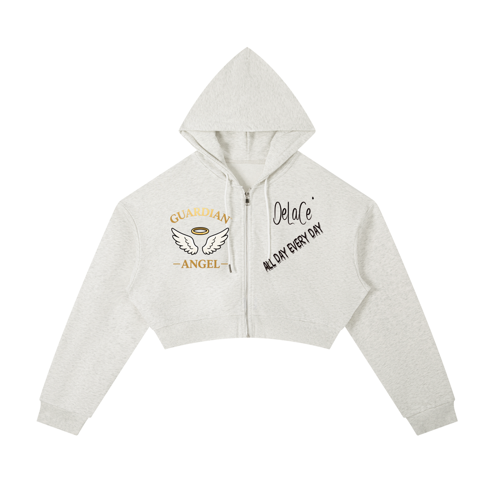 Essential Cropped Zip-Up Hoodie