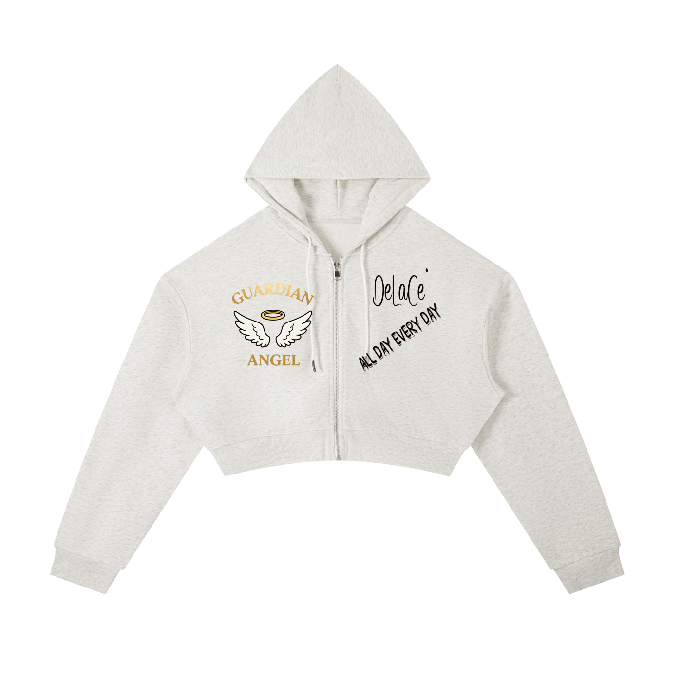 Essential Cropped Zip-Up Hoodie
