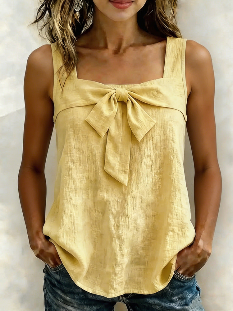 Women's Square-Neck Wide-Strap Sleeveless Tank Top.