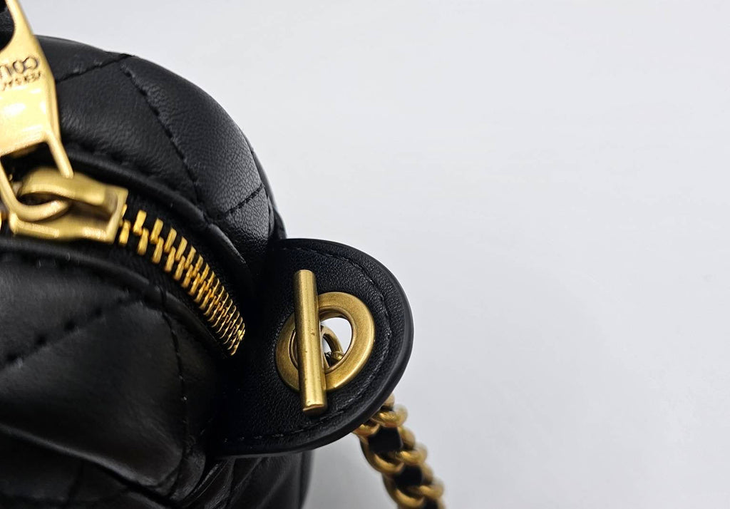 Versace Jeans Couture Logo Black Quilted Crossbody Bag