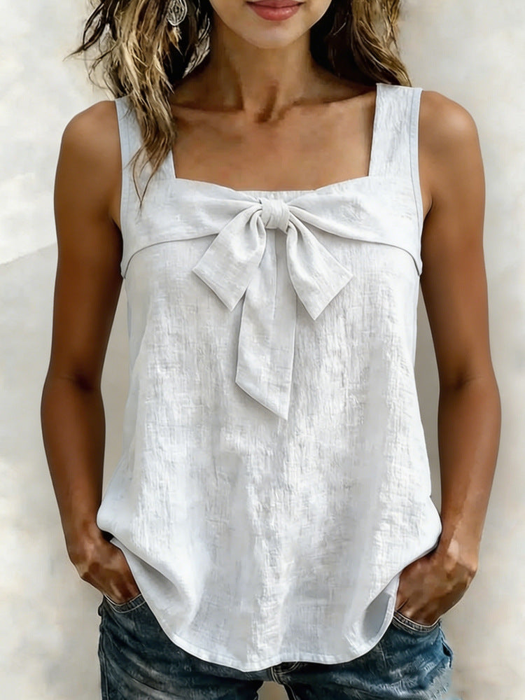Women's Square-Neck Wide-Strap Sleeveless Tank Top.