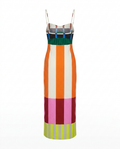 Vibrant Striped Bodycon Maxi Dress