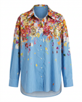 Spirited Striped Floral Blouse