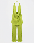 Vibrant Halter Wide-Leg Two-Piece Set