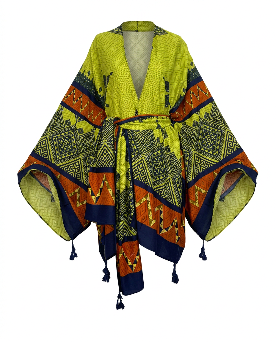 Wanderlust Printed Tassel Kimono