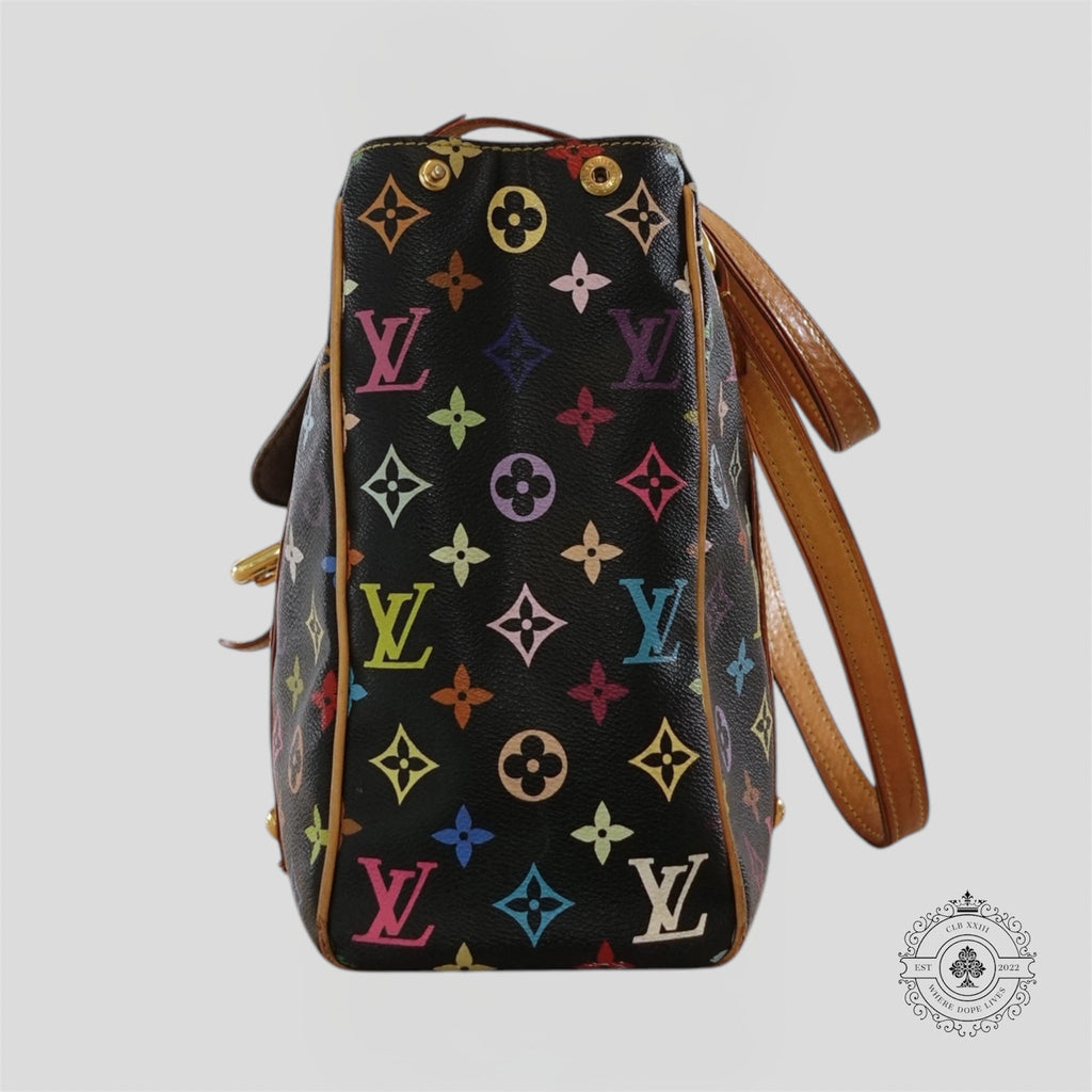 Louis Vuitton x Takashi Murakami Aurelia MM Monogram Purse in Black