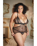 Allure Lace Peek-A-Boo Chemise & G-String Set