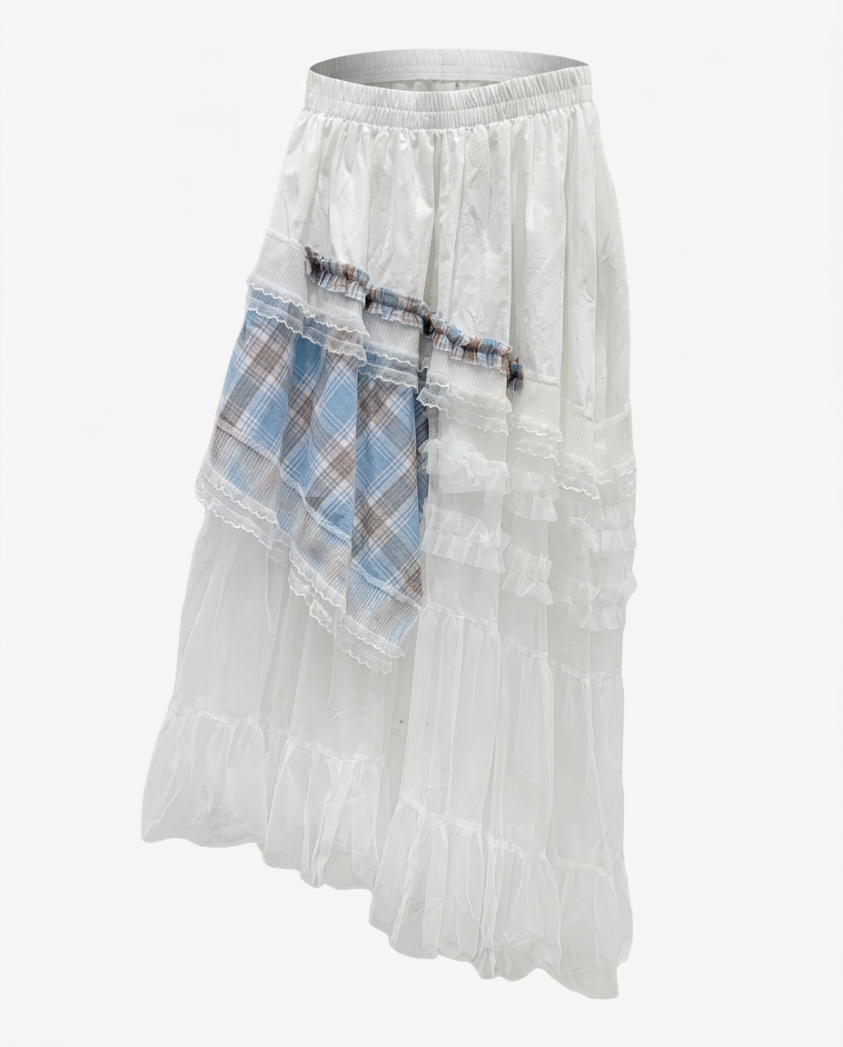 Sovereign Plaid Patchwork Maxi Skirt