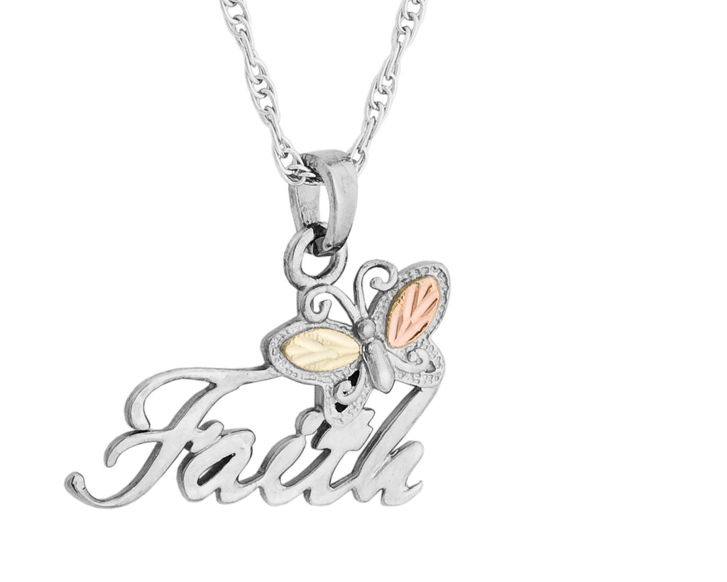 "Faith" - Sterling Silver Black Hills Gold Pendant.