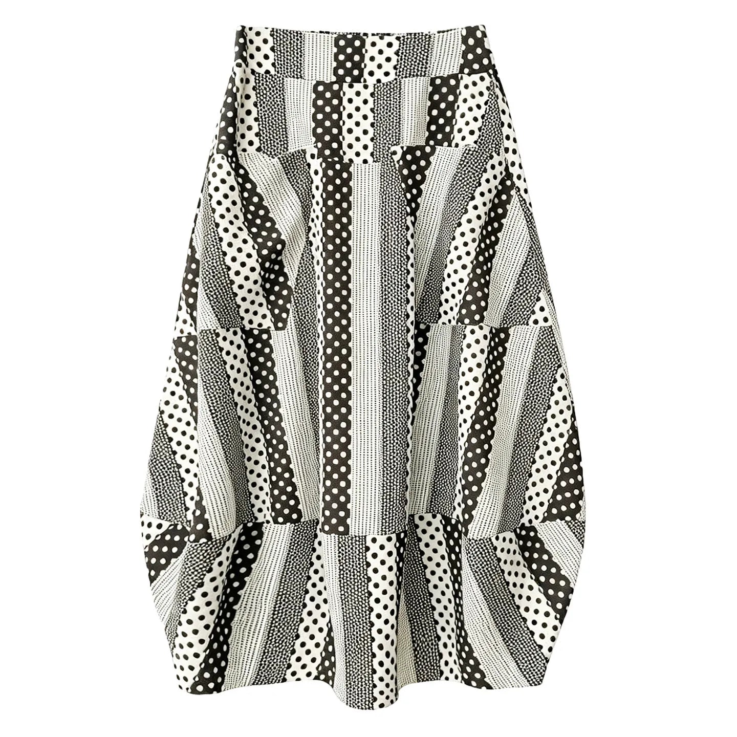 Unique Dot Striped A-Line Skirt