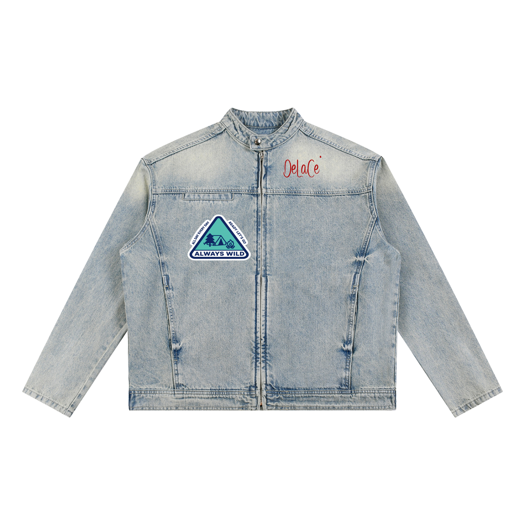 Vintage Wash Zip Denim Jacket