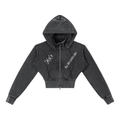 Vintage Washed Cropped Fleece Hoodie