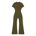 Women’s Tight Flared Leg Quarter-Zip Jumpsuit