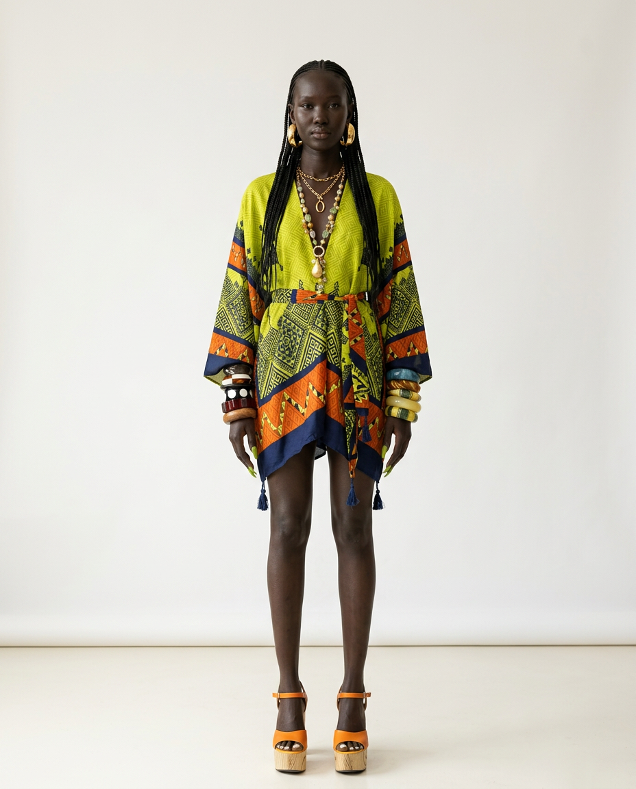Wanderlust Printed Tassel Kimono
